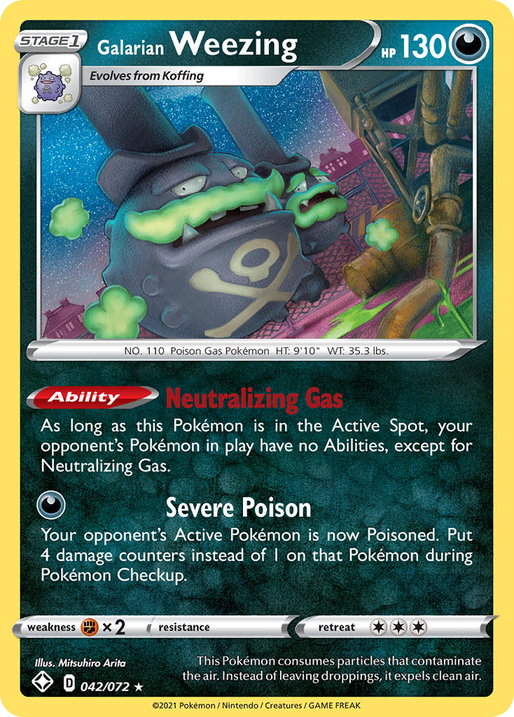 Galarian Weezing 042/072 Rare Shining Fates Holo NM/LP