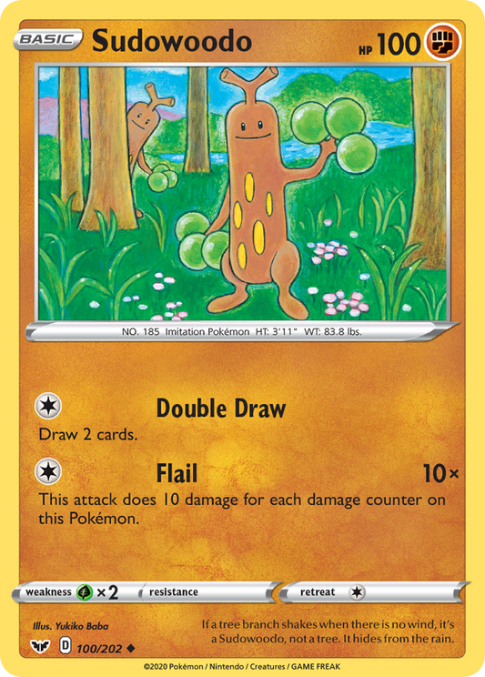 Sudowoodo 100/202 UnCommon Reverse Holo Reverse Holo Sword & Shield NM/LP