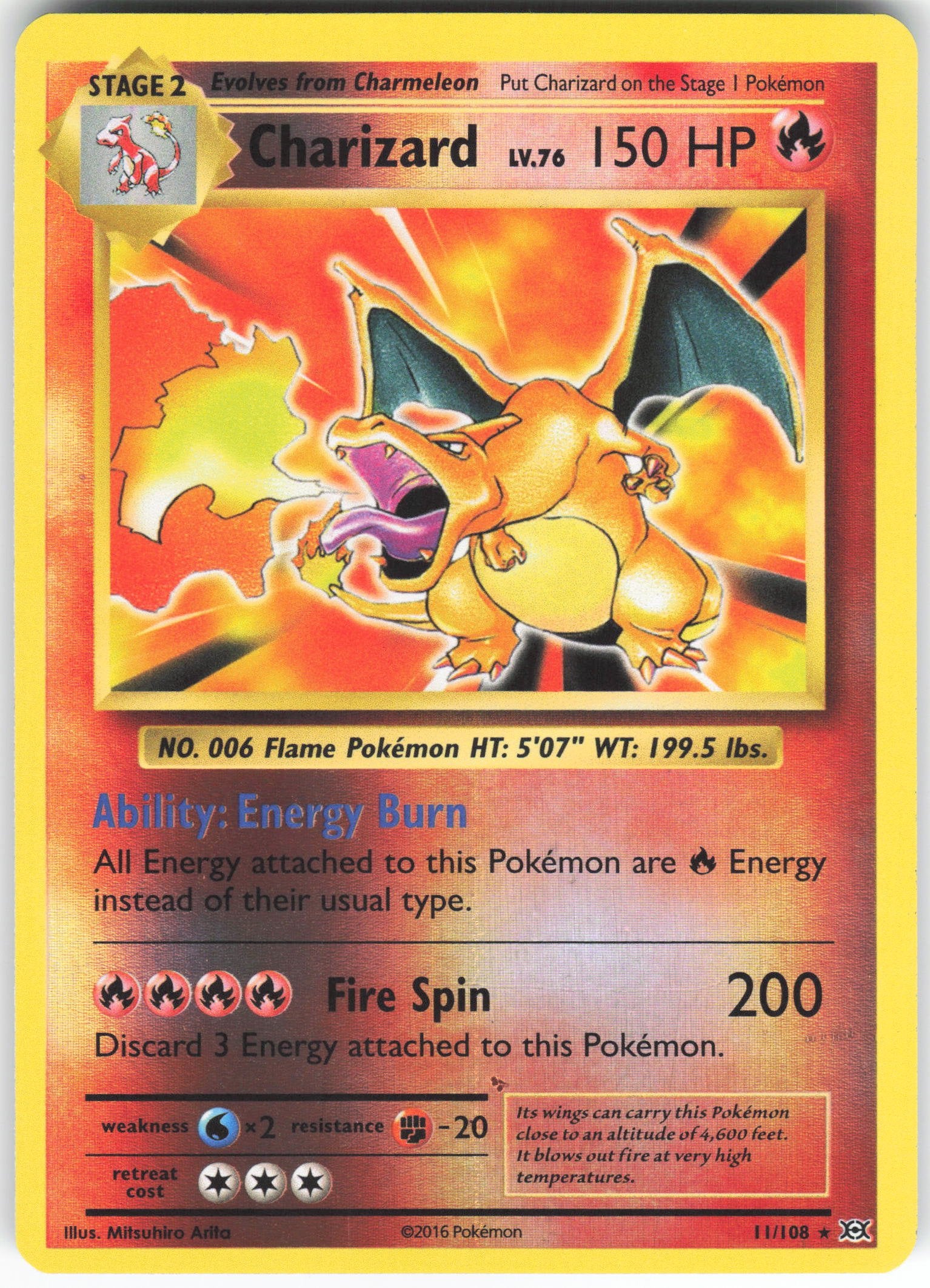 Charizard Holo Rare XY - Evolutions 11/108 NM