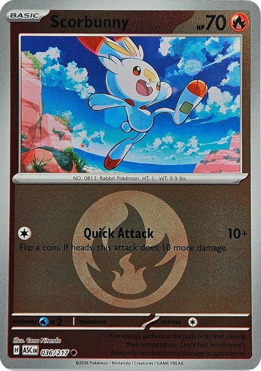 Scorbunny (Energy Symbol Pattern) 036/217 Reverse Holo Ascended Heroes NM/M