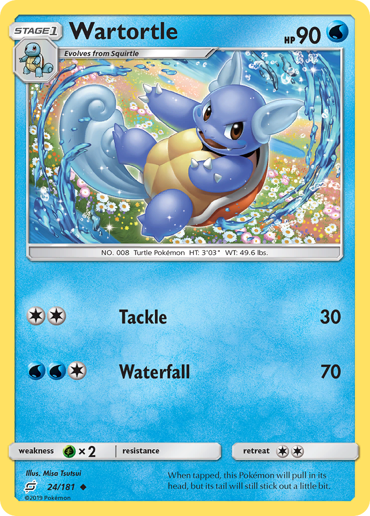 Wartortle 24/181 Uncommon Reverse Holo Team Up NM/LP