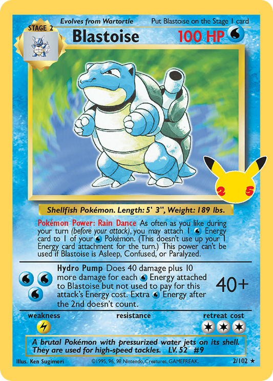 Blastoise 2/102 Classic Collection Celebrations: Classic Collection NM/M