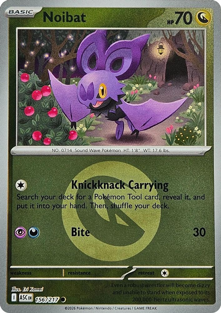 Noibat (Energy Symbol Pattern) 156/217 Common Reverse Holo Ascended Heroes NM/M
