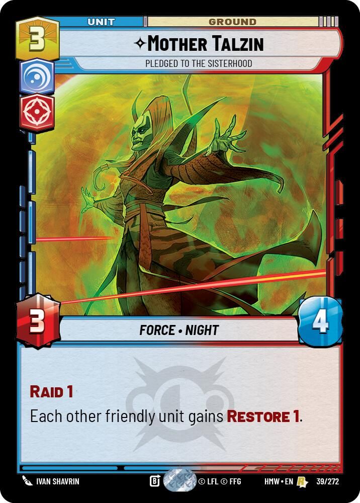 Mother Talzin - Pledged to the Sisterhood 39/272 Rare Homeworlds NM/M