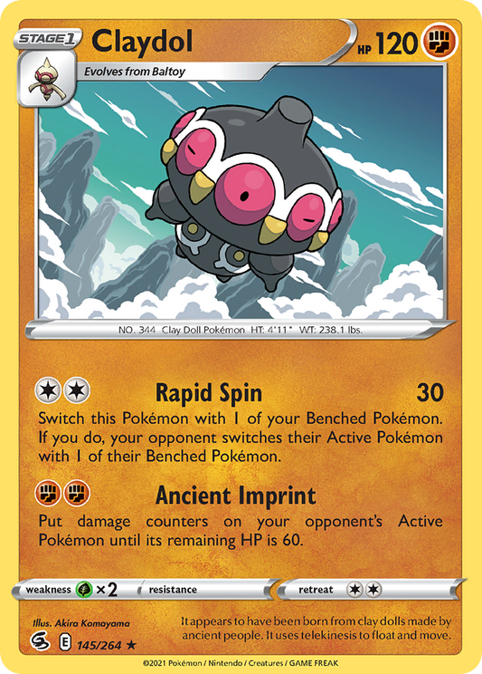 Claydol 145/264 Rare Reverse Holo Fusion Strike NM/LP