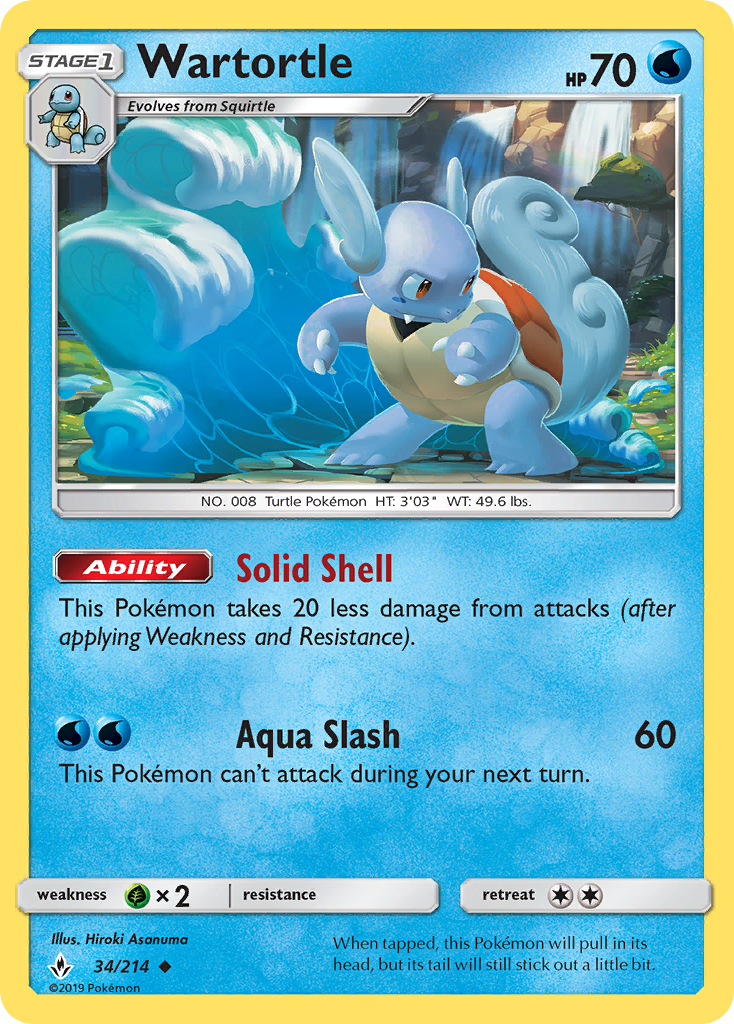 Wartortle 34/214 Uncommon Unbroken Bonds NM/M