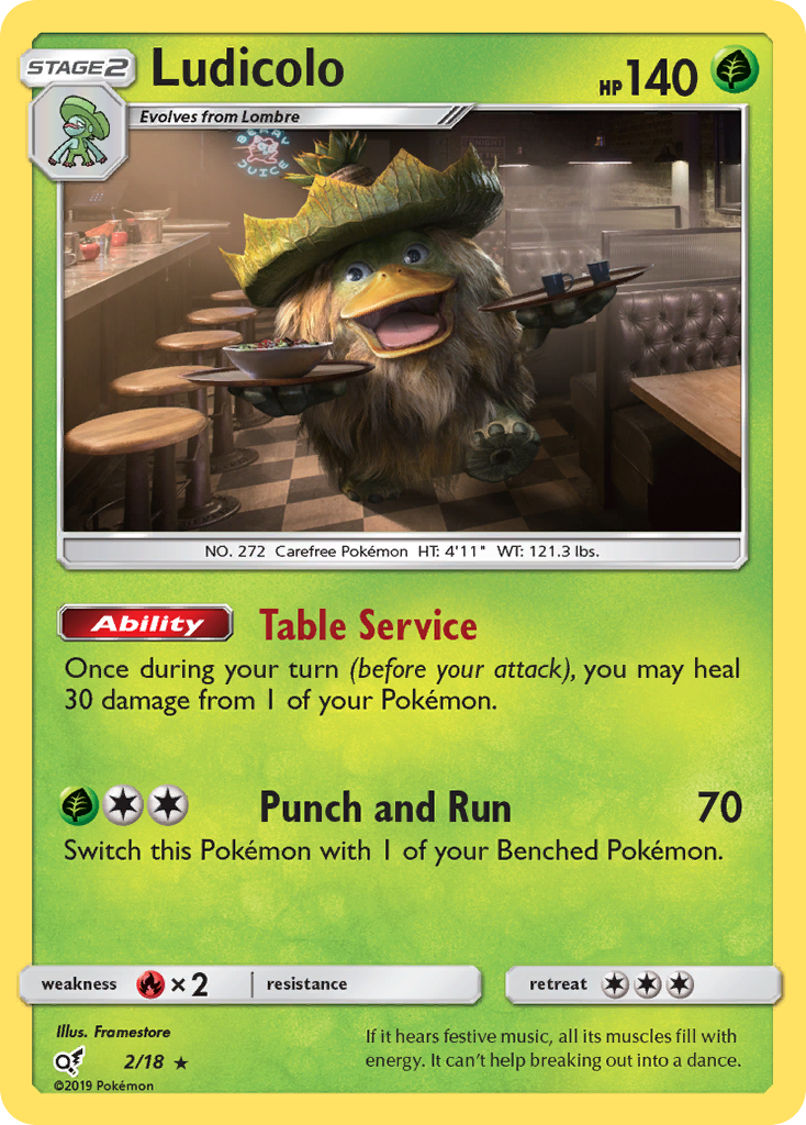 Ludicolo 2/18 Rare Detective Pikachu NM/LP