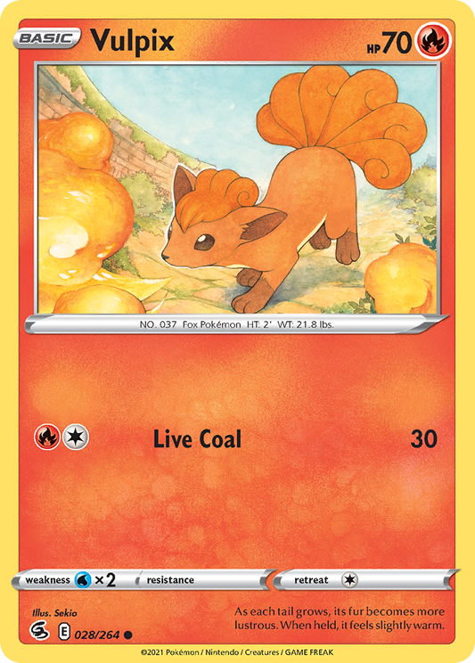 Vulpix 028/264 Common Reverse Holo Fusion Strike NM/M