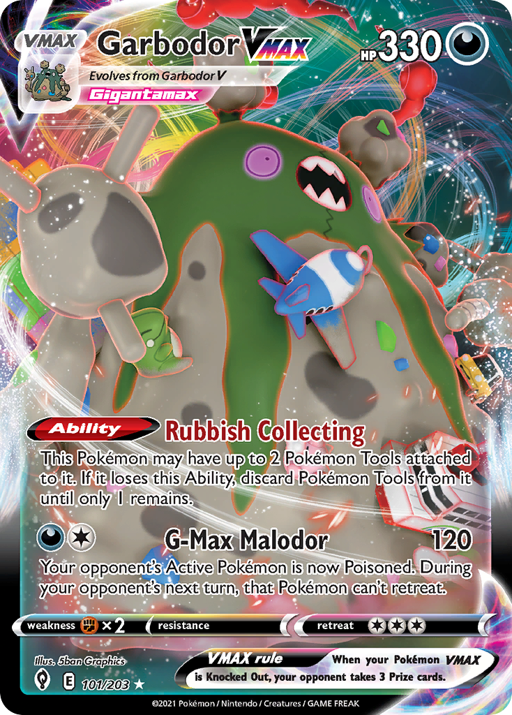 Garbodor VMAX 101/203 VMAX Rare Evolving Skies Holo NM/M