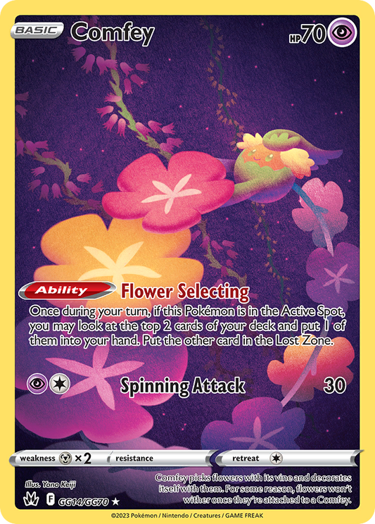 Comfey GG14/GG70 Trainer Gallery Rare Crown Zenith Galarian Gallery Holo NM/M