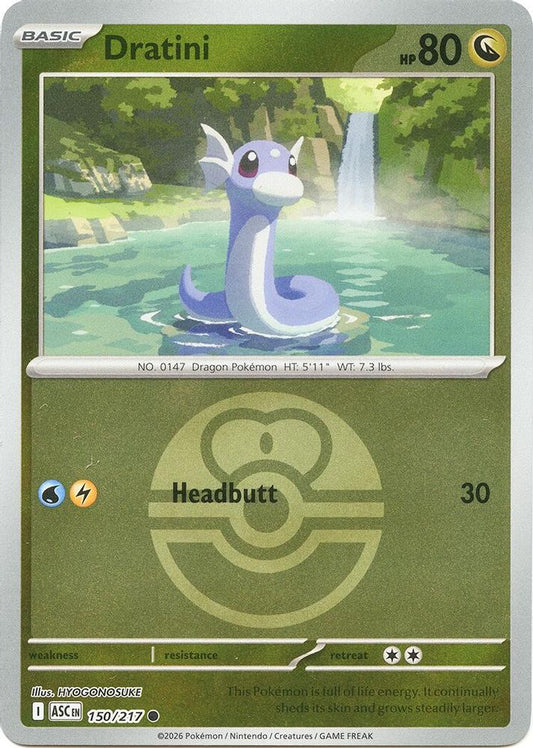 Dratini (Love Ball) 150/217 Common Reverse Holo Ascended Heroes NM/M