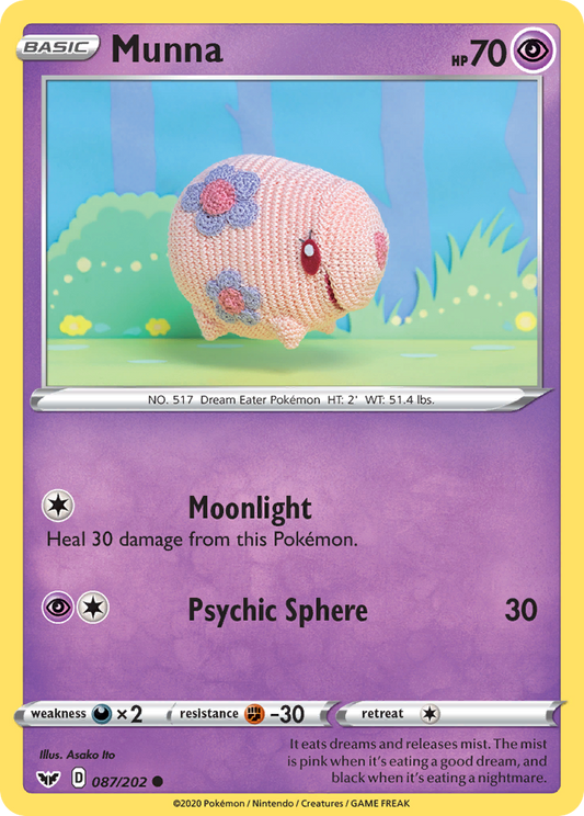 Munna 087/202 Common Reverse Holo Sword & Shield NM/LP