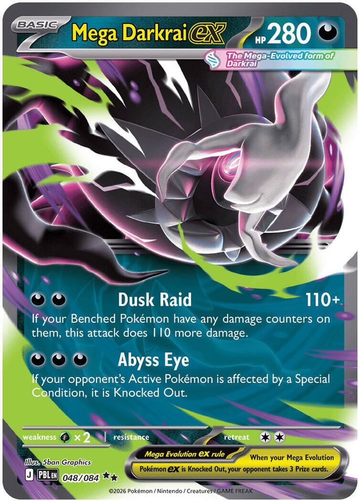 Mega Darkrai ex 048/084 Double Rare Holo Pitch Black NM/M