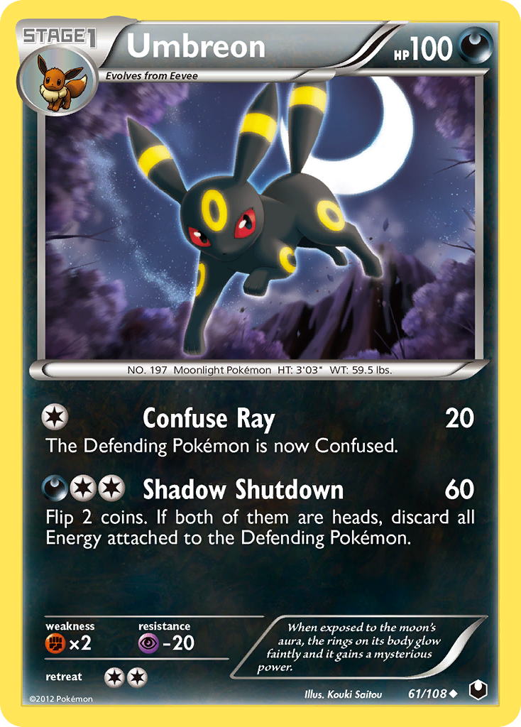 Umbreon 61/108 Uncommon Dark Explorers NM/M