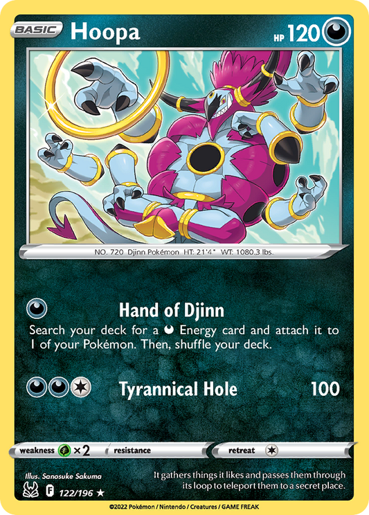Hoopa 122/196 Rare Reverse Holo Lost Origin NM/LP