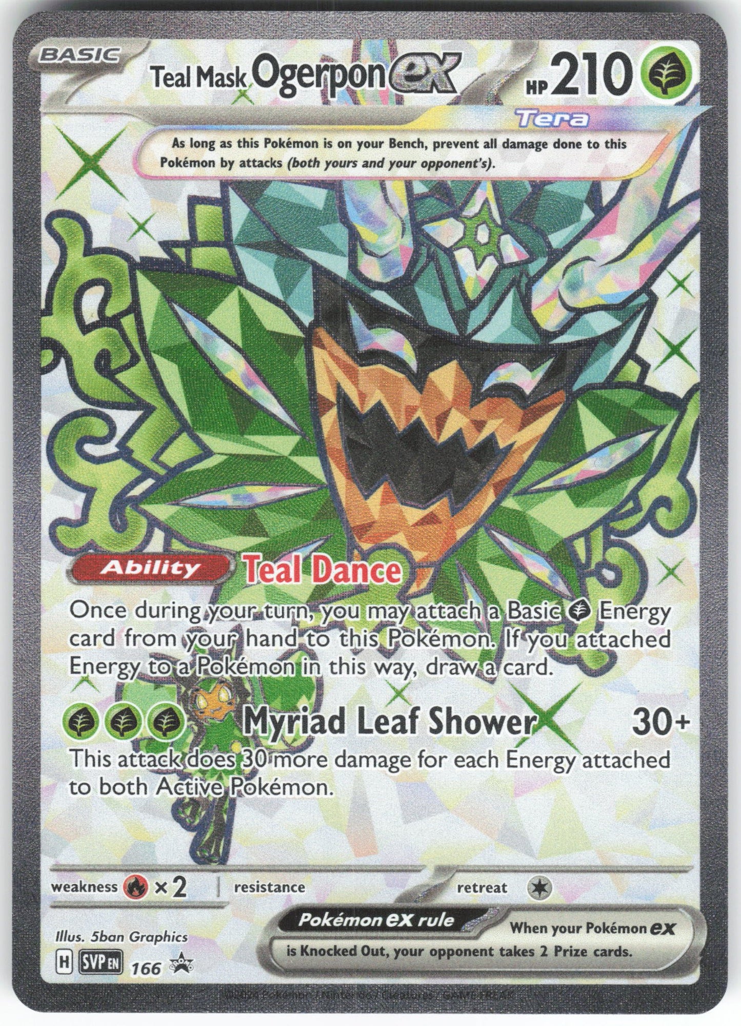 Teal Mask Ogerpon ex - Ultra Rare SV: Scarlet & Violet Promo Cards 166 NM