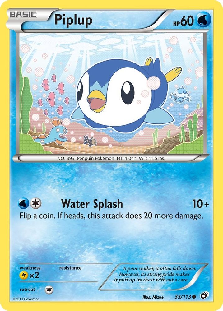 Piplup 33/113 Common Legendary Treasures NM/LP