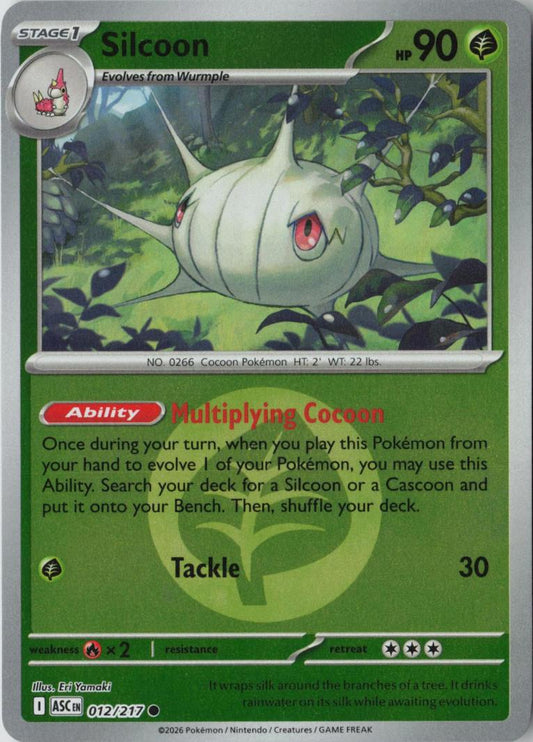 Silcoon (Energy Symbol Pattern) 012/217 Common Reverse Holo Ascended Heroes NM/M