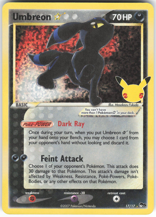 Umbreon Star Classic Collection Celebrations: Classic Collection 17/17 NM
