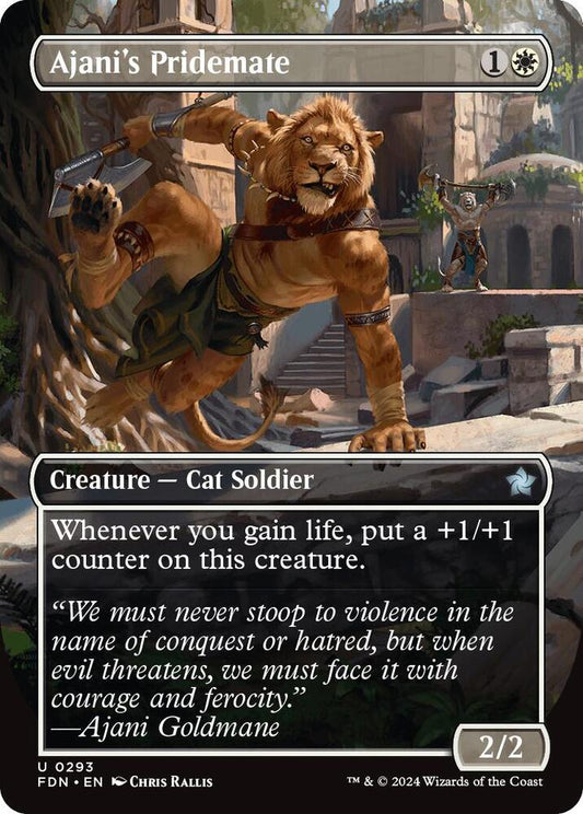 Ajani's Pridemate (Borderless) 293 Uncommon Foundations NM/M