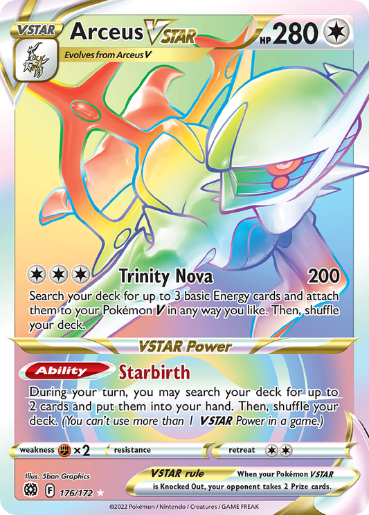 Arceus VSTAR 176/172 Rainbow Rare Brilliant Stars NM/M