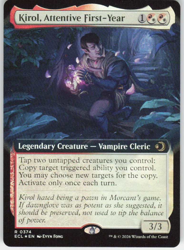 Kirol, Attentive First-Year (Extended Art Foil) R Lorwyn Eclipsed 374 NM