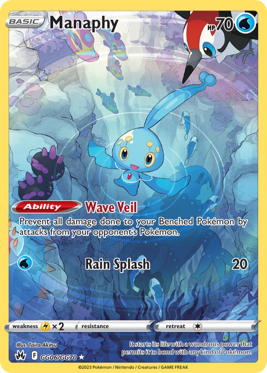Manaphy GG06/GG70 Trainer Gallery Rare Crown Zenith Galarian Gallery Holo NM/M