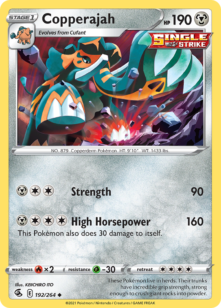 Copperajah 192/264 Uncommon Reverse Holo Fusion Strike NM/LP