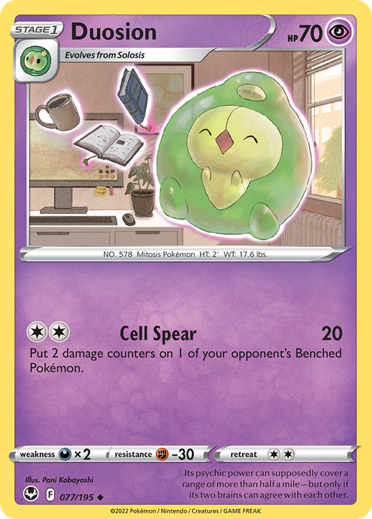 Duosion 077/195 Uncommon Reverse Holo Silver Tempest NM/LP