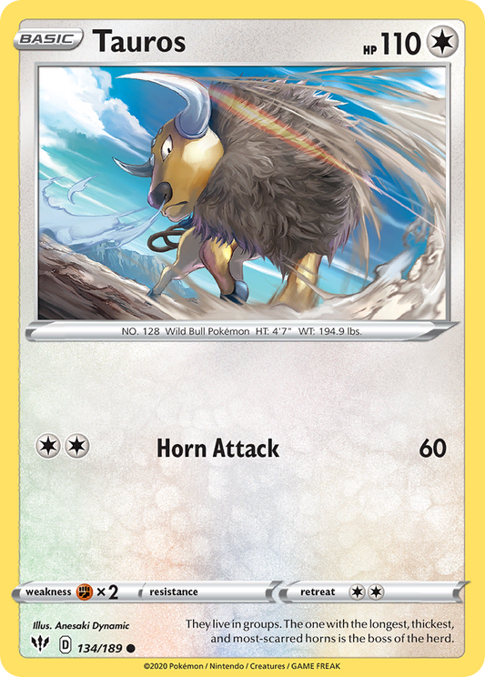 Tauros 134/189 Common Reverse Holo Darkness Ablaze NM/LP