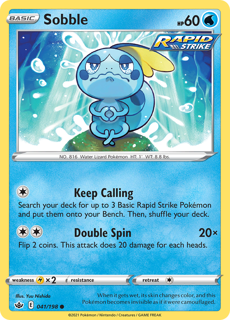 Sobble 041/198 Common Reverse Holo Chilling Reign NM/LP