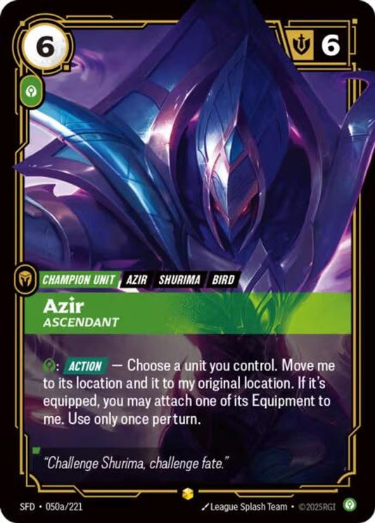 Azir - Ascendant (Alternate Art) 050A/221 Showcase Spiritforged NM/M