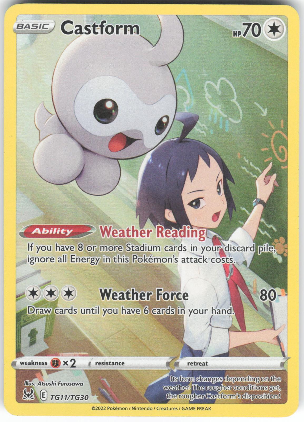 Castform TG11/TG30 Trainer Gallery Rare Lost Origin Trainer Gallery Holo LP