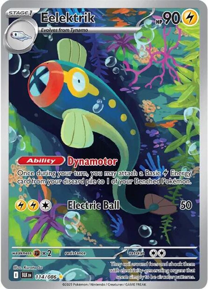 Eelektrik 114/086 Illustration Rare Black Bolt Holo NM/M