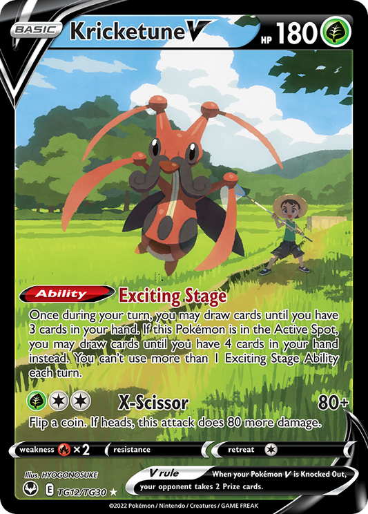 Kricketune V TG12/TG30 V Rare Silver Tempest Trainer Gallery Holo NM/M