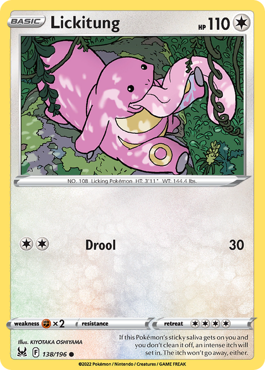 Lickitung 138/196 Common Reverse Holo Lost Origin NM/LP