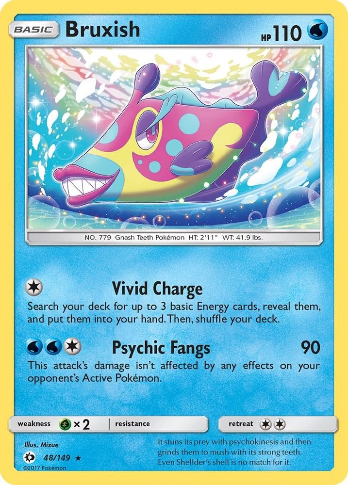 Bruxish 48/149 Rare Reverse Holo SM Base Set NM/LP