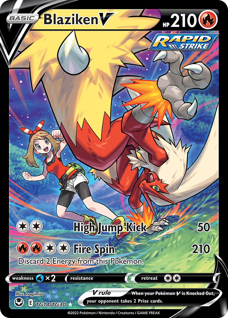 Blaziken V TG14/TG30 V Rare Silver Tempest Trainer Gallery Holo NM/M