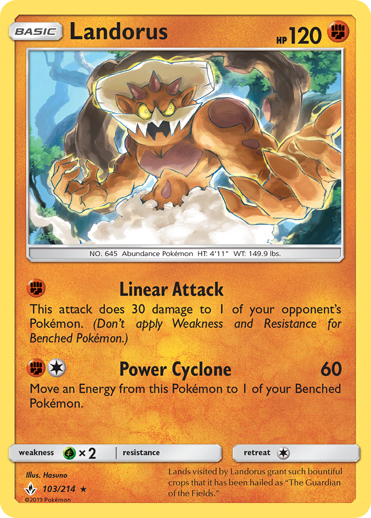 Landorus 103/214 Rare Reverse Holo Unbroken Bonds NM/LP