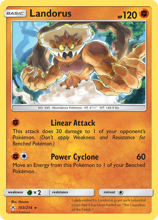 Landorus 103/214 Rare Reverse Holo Unbroken Bonds NM/LP