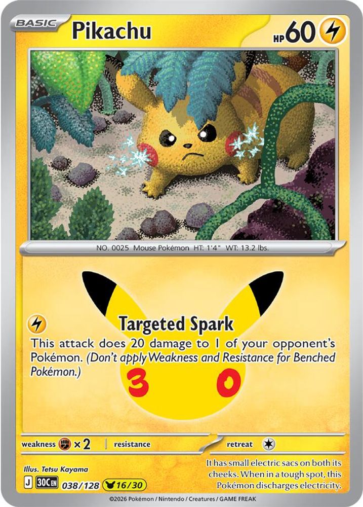 Pikachu 038/128 Pikachu Rare ME: 30th Celebration Holo NM/M