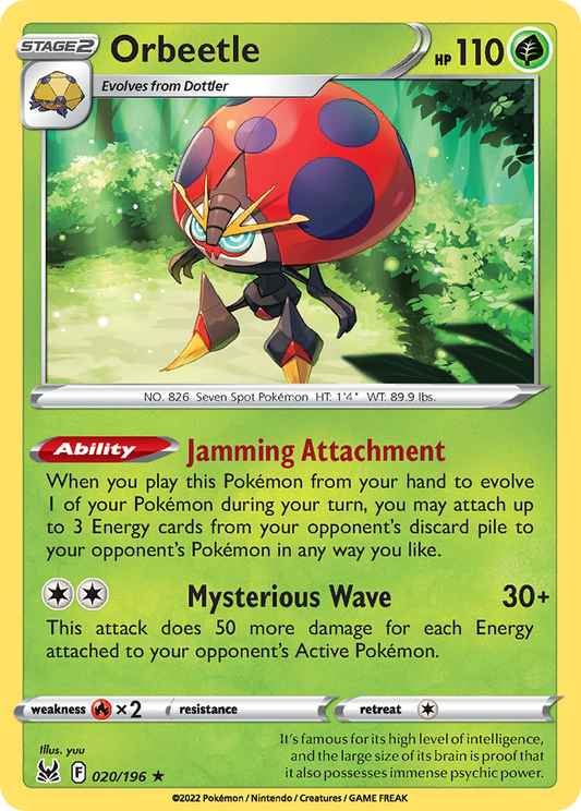 Orbeetle 020/196 Rare Lost Origin Holo NM/LP