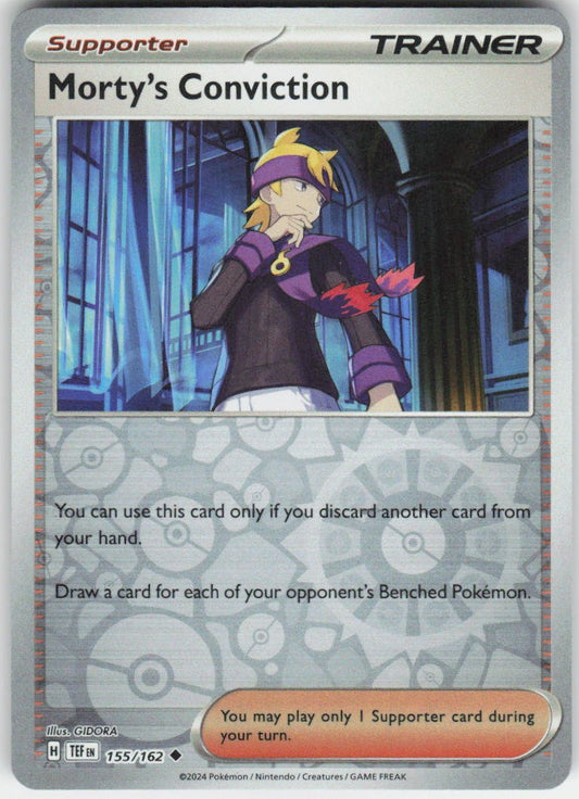 Morty's Conviction - Uncommon SV05: Temporal Forces 155/162 NM Rev Holo