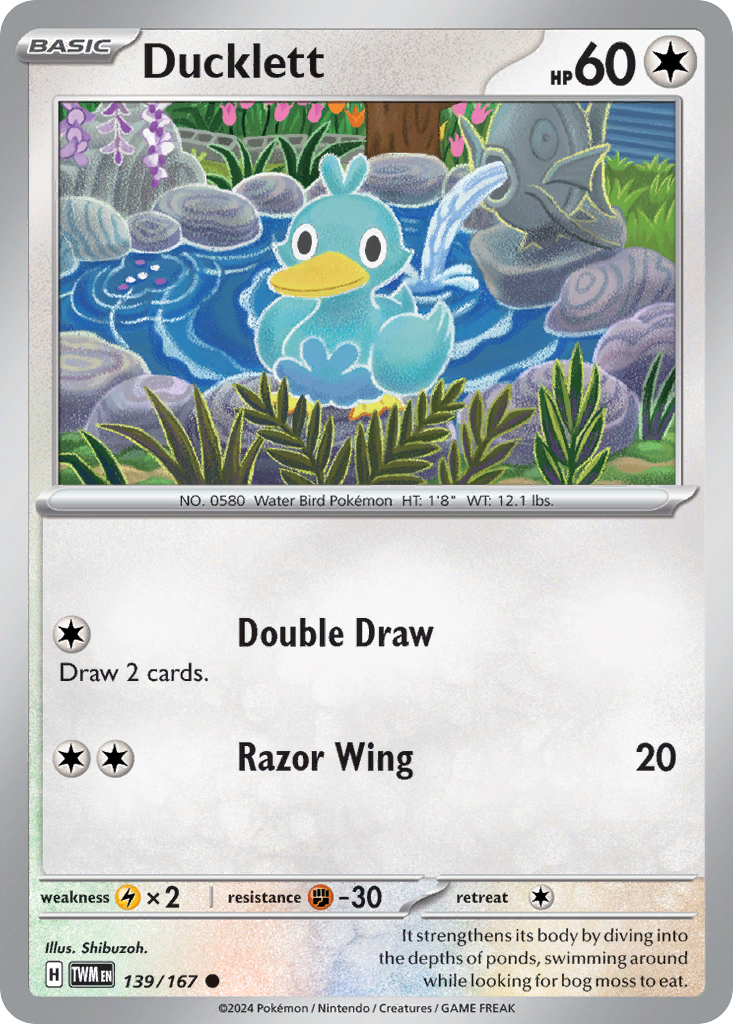 Ducklett 139/167 Common Reverse Holo Twilight Masquerade NM/LP