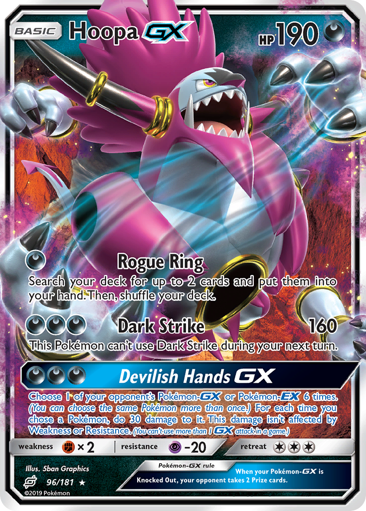 Hoopa GX 96/181 GX Rare Team Up Holo NM/M