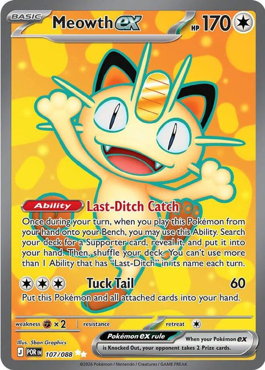 Meowth ex 107/088 Ultra Rare Perfect Order NM/M