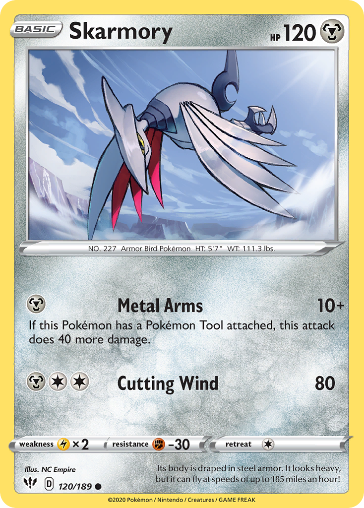 Skarmory 120/189 Common Reverse Holo Darkness Ablaze NM/LP