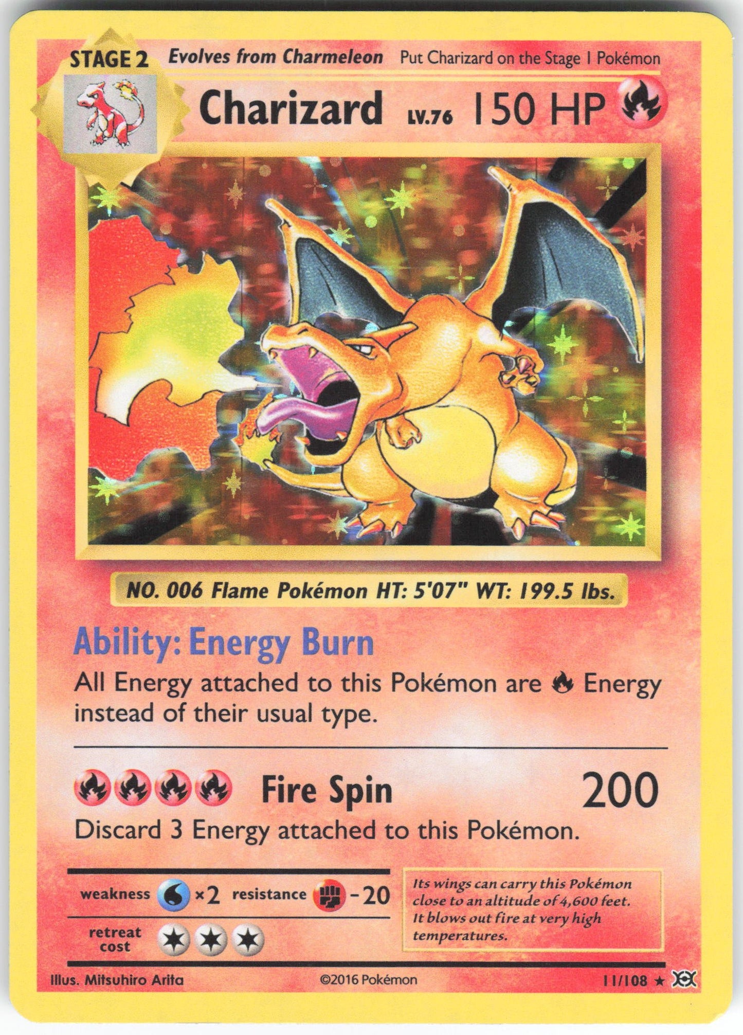 Charizard Holo Rare XY - Evolutions 11/108 HP