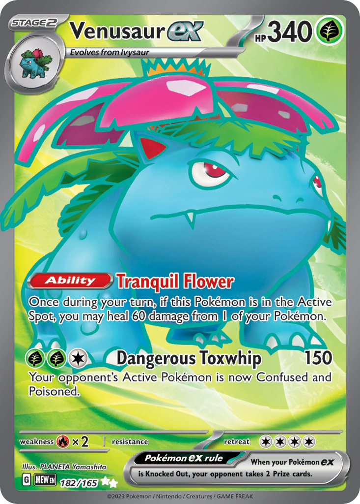 Venusaur ex 182/165 Ultra Rare Holo 151 NM/M