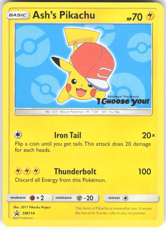 Ash's Pikachu - SM114 Promo Sun & Moon Promo DMG